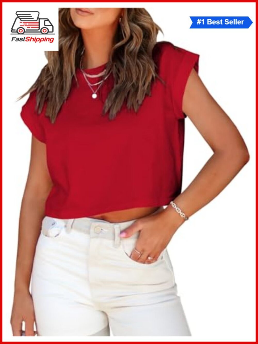 ✨ Womens Short Sleeve Cropped T-Shirt Rolled Dolman Sleeve Crop Top Casual
